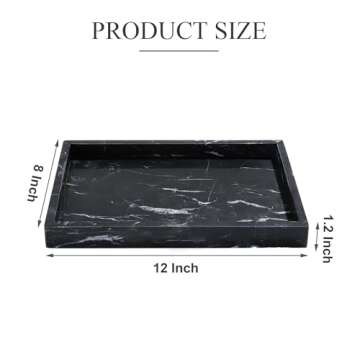 YMXYJM 100% Natural Marble Tray for Bathroom, Genuine Marble Stone Vanity Tray, Luxury Storage Trays...