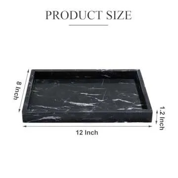 YMXYJM 100% Natural Marble Tray for Bathroom, Genuine Marble Stone Vanity Tray, Luxury Storage Trays...