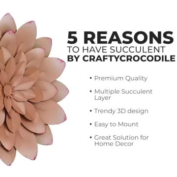 Vibrant 3D Succulent Metal Flowers Wall Decor