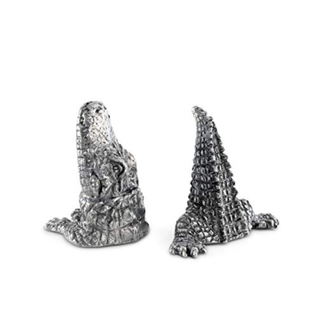 Vagabond House Pewter Alligator Salt and Pepper Shaker Set - Unique Kitchen Decor