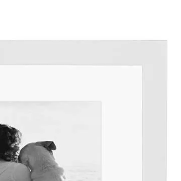 DesignOvation Modern Gallery Floating Wood Picture Frame, Set of 4, 8" x 10", White, Floating Picture Frames for Wall