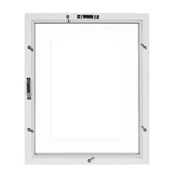 DesignOvation Modern Gallery Floating Wood Picture Frame, Set of 4, 8" x 10", White, Floating Picture Frames for Wall