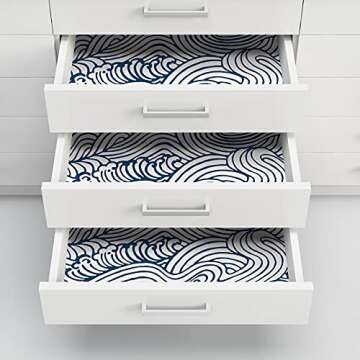 NuWallpaper NUS3562 Navy Saybrook Peel & Stick Wallpaper, Blue