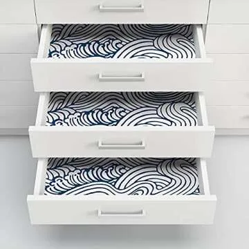 NuWallpaper NUS3562 Navy Saybrook Peel & Stick Wallpaper, Blue