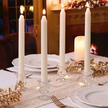 Letine Candlestick Holders Set of 12-2.5" H Taper Candle Holders Bulk - Clear Glass Candle Holder for Rustic Wedding Centerpiece Table Decorations, Halloween & Thanksgiving Decorations Indoor