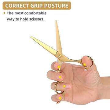 Airewsa Golden Hair Cutting Scissors Professional Stainless Steel Premium Shears for Hair Cutting for Home 6.9" Barber Hairdressing Shear for Man Woman Adults Kids