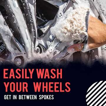 Maxshine 2 Pack Professional Microfiber Wash Mitts Auto Detailing - Car Washing Accessories - Finger...