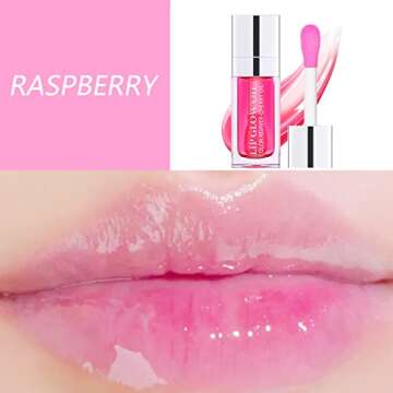Sea-Maid Lip Oil, Hydrating Lip Gloss Tinted Lip Balm Transparent Lip Care, Big Brush Head Glitter S...