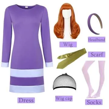 Stunning Purple Halloween Costume with Accessories