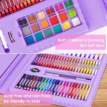 iBayam Art Kit, 251-Pack Art Supplies Drawing Kits, Arts and Crafts Gifts Box for Kids Teen Girls Boys, Art Set Case with Trifold Easel, Scratch Paper, Sketch Pad, Coloring Book, Crayons, Pencils