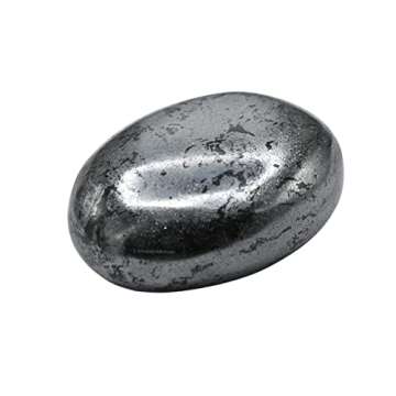Hematite Crystals and Healing Stones - Large Palm Stone Crystals Piedra - Crystal for Good Luck, Balanced Positive Energy, Meditation - Unique Stocking Stuffers and Birthday Gifts for Women, Men