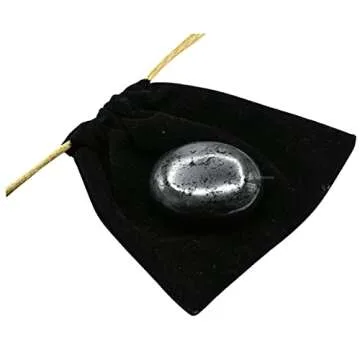 Hematite Crystals and Healing Stones - Large Palm Stone Crystals Piedra - Crystal for Good Luck, Balanced Positive Energy, Meditation - Unique Stocking Stuffers and Birthday Gifts for Women, Men