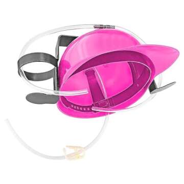 Fairly Odd Novelties Beer Soda Guzzler Helmet Drinking Party Hat, Pink