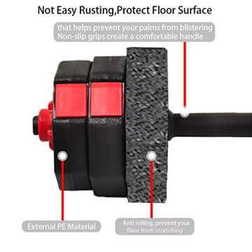 WATMAID Dumbbells Weights Set Adjustable Weight to 44Lbs, Free Weight Sets with Connecting Rods, Used as Barbell Set Gym Exercise Home Training, Fitness Dumbbell Set with Different Weights