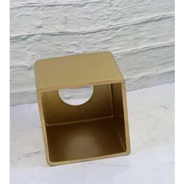 Hymmah Matte Gold Square Tissue Box Cover for Home Decor