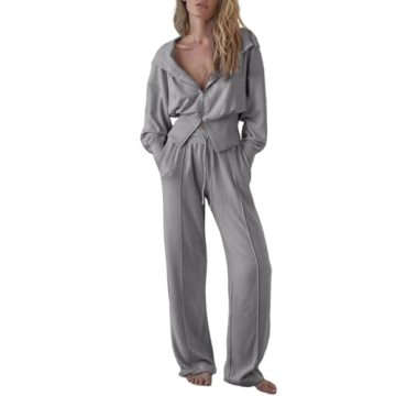 Herseas Women's Gray Tracksuit Set for Casual & Workout