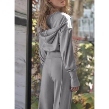 Herseas Women's Gray Tracksuit Set for Casual & Workout