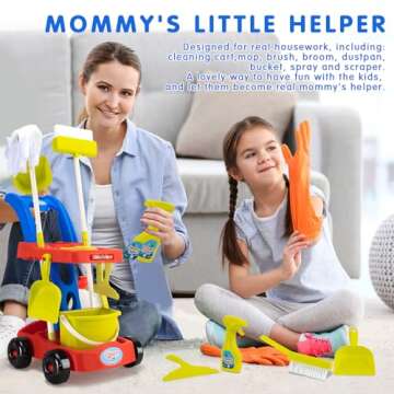 CAPAKIDS Kids Cleaning Toy Set, Toddler Cleaning Set with Cleaning Cart for Kids, Durable and Realis...