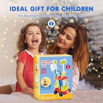 CAPAKIDS Kids Cleaning Toy Set, Toddler Cleaning Set with Cleaning Cart for Kids, Durable and Realistic Kids Cleaning Set as Pretend Play Gifts for Children Age 3+