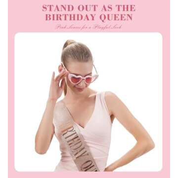 Birthday Glasses for Women- 'Birthday Queen' Birthday Sunglasses for Happy Birthday Party Gifts Acce...