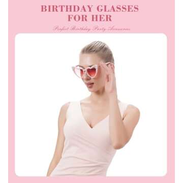 Birthday Glasses for Women- 'Birthday Queen' Birthday Sunglasses for Happy Birthday Party Gifts Accessories Party Favors (Pink)