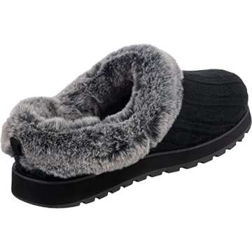 Skechers BOBS Women's Keepsakes - Ice Angel Slipper, Black, 9 M US