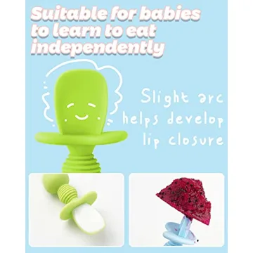 Silicone Baby Spoons & Forks Set for Self-Feeding