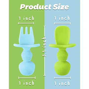 Silicone Baby Spoons & Forks Set for Self-Feeding
