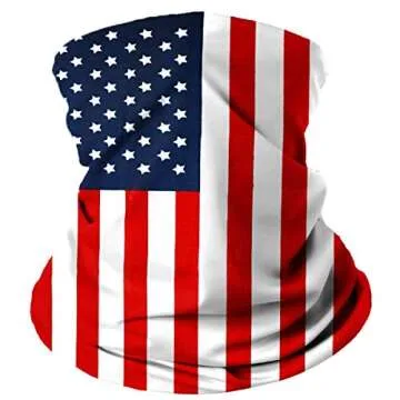 4th of July American Flag USA Face Masks Balaclavas Women Men Casual Patriotic Headwear Headband Face Scarf Mask Bandanas