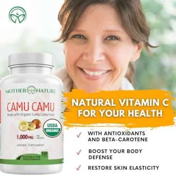 Organic Camu Camu Capsules 140mg for Immunity & Skin