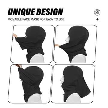 SAITAG Balaclava Ski Mask Warm Face Mask for Cold Weather Winter Skiing Snowboarding Motorcycling Ice Fishing Men (Black)