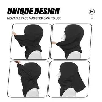 SAITAG Balaclava Ski Mask Warm Face Mask for Cold Weather Winter Skiing Snowboarding Motorcycling Ice Fishing Men (Black)