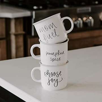 Sweet Water Decor Fall Coffee Mugs | Seasonal 16oz Ceramic Campfire Coffee Cup | Microwave & Dishwasher Safe Autumn Mug Great for Halloween, Pumpkin Spice Lattes & Thanksgiving (Pumpkin Spice)