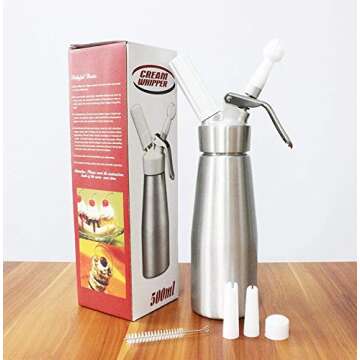 Sivaphe Aluminum 500ML Whipped Cream Dispenser for Gourmet Desserts