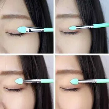 LORMAY 9Pcs Silicone Makeup Brush Set. Applicators for Facial Mask, Eyeliner, Eyebrow, Eye Shadow and Lip Makeup, and UV Epoxy Resin Craft Kit (Mint Green)