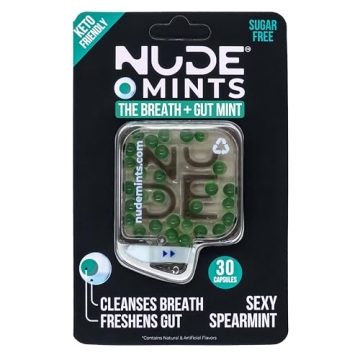Nude Mints - Dual Action Liquid Capsules for Stronger Freshness and Gut Health - Sugar-Free, 150 Cap...