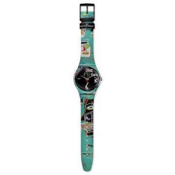 Swatch Ishtar by Jean-Michel Basquiat Quartz Watch, Blue