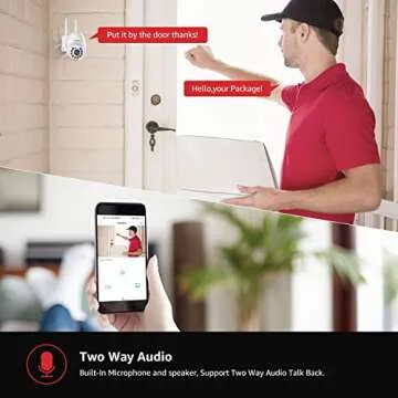 BOAVISION Security Camera Outdoor, Wireless WiFi IP Camera Home Security System 360° View,Motion Detection, auto Tracking,Two Way Talk,HD 1080P pan Tile Full Color Night Vision