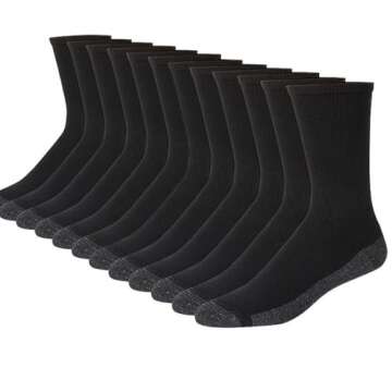 20 Pairs Crew Athletic Socks for Men Moisture Wicking Cushion Crew Socks for Sport Running Traveling...