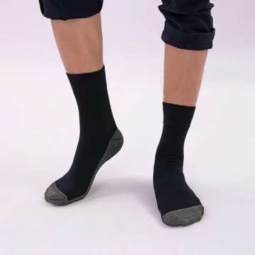 20 Pairs Crew Athletic Socks for Men Moisture Wicking Cushion Crew Socks for Sport Running Traveling (US, Alpha, One Size, Regular, Regular, Mixed Colors)