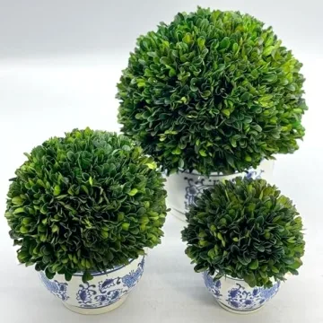 Galt International 7" Boxwood Ball in Blue & White Pot