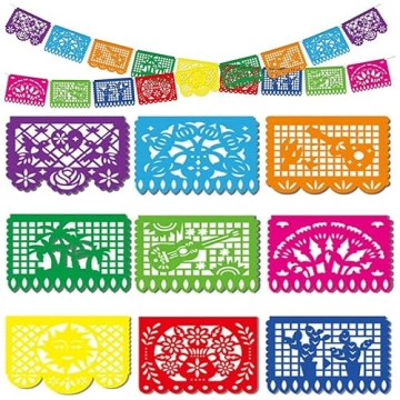DomeStar Mexican Party Banner, 18 Feet Plastic Fiesta Banner Cinco de Mayo Dia De Los Muertos Decor ...