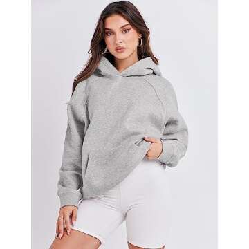 ANRABESS Women Hoodies Oversized Fleece Long Sleeve Comfy Casual Basic Pullover Sweatshirts 2025 Fal...