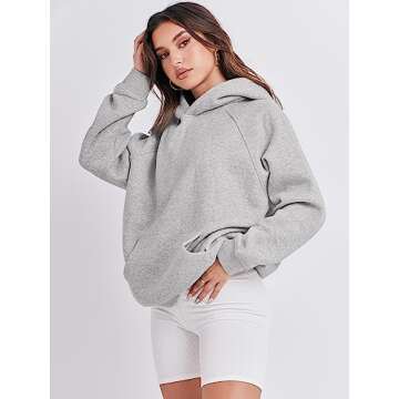 ANRABESS Women's Oversized Fleece Hoodie - Comfy Fall Wear