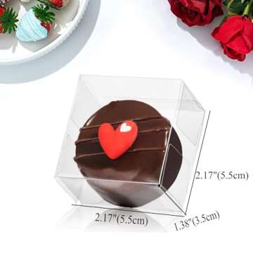 RomanticBaking 100pcs Clear Bakery Boxes for Treats and Gifts