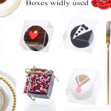 Romantic Baking Clear Bakery Boxes for Cookies & Gifts