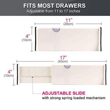 Adjustable 4 Pack Drawer Dividers for Perfect Organization