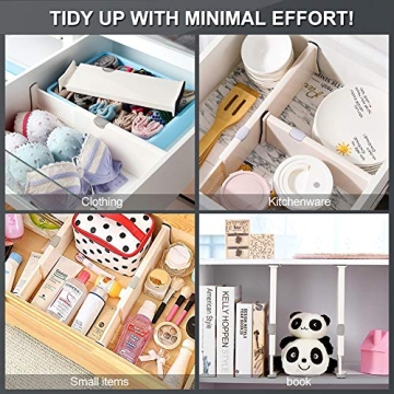 Adjustable 4 Pack Drawer Dividers for Perfect Organization