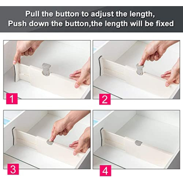 Adjustable 4 Pack Drawer Dividers for Perfect Organization