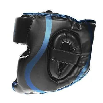 Sanabul Essential Boxing Headgear for Men & Women, Muay Thai MMA Headgear with Protective Padding, Full Face Coverage for Sparring Training, Blue, S/M